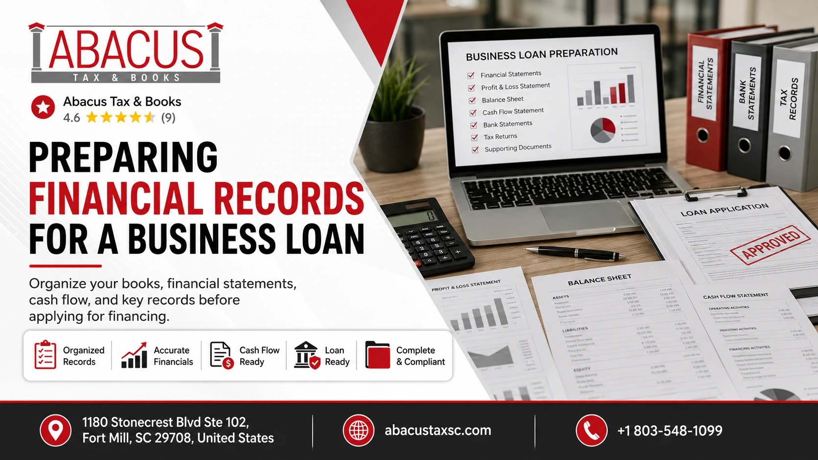 preparing financial records business loan banner 6