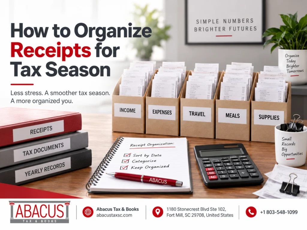 how to organize receipts for tax season